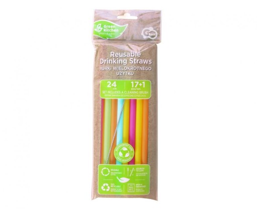 PLASTOVÉ SLAMKY, TRUBKY, MIX FARIEB, 24cm, 17ks, OPÄTOVNE POUŽITEĽNÉ
