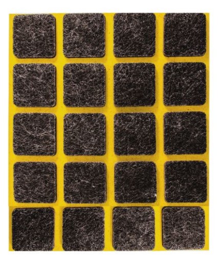 PODLOŽKY SAMOLEPIACE PLSTENÉ 20x20mm ČIERNE PODLOŽKY 20 ks.