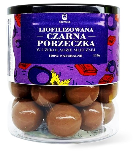 FORMELO MRAZOM SUŠENÉ ČIERNE RÍBEZLE V NÁDOBE NA MLIEČNU ČOKOLÁDU 110G