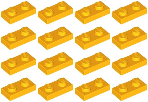 LEGO PLATE 3023 1x2 svetlo oranžová (6g) 16 ks.