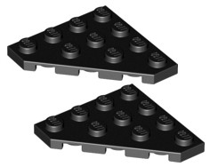 LEGO Plate 4x4 rohový čierny (30503/4160025) x2