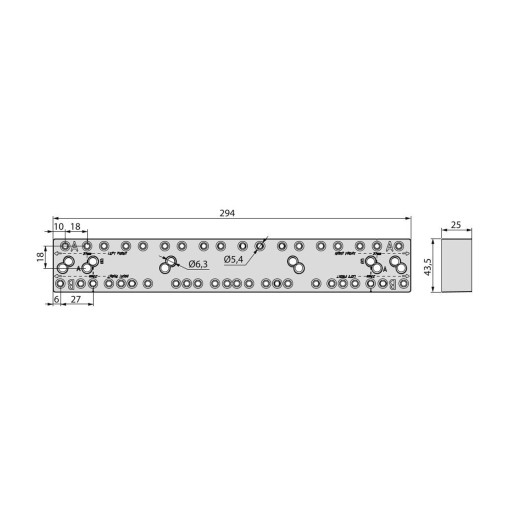 Dištančná lišta pre vedenie zásuvky 25mm antracit