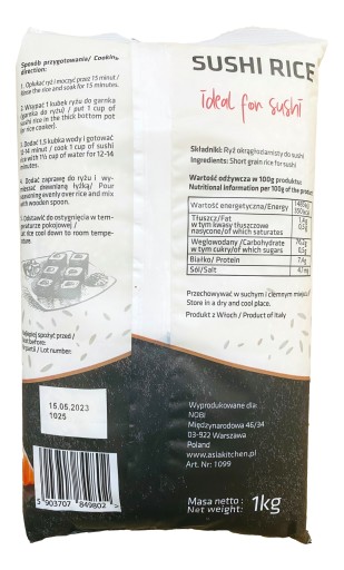 Perfektná ryža na Sushi Nakato 1kg - prémiová ryža