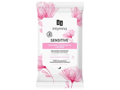 AA Intimate Delicate Sensitive utierky na intímnu hygienu 1 balenie - 15 ks.