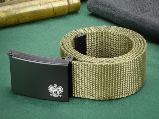 Khaki pánsky vojenský tkaný vojenský opasok na NOHAVICE 95cm