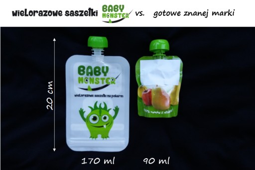 Baby Monster vrecúško na opakované použitie, 170 ml