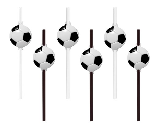 Papierové slamky Futbal 6 kusov Narodeniny
