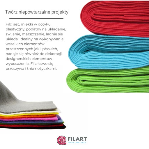 Plsť 1mm, vlna, šírka 180cm, 0,1m - Biela