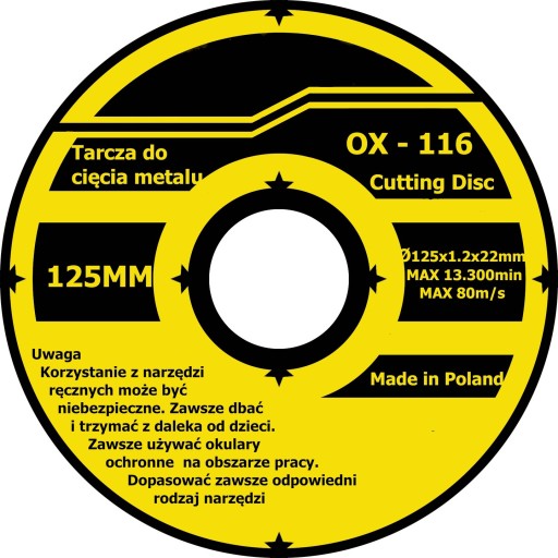 KOVOVÉ REZNÉ KOTOUČE 125 x 1,2 WoT 12200 ot./min 80
