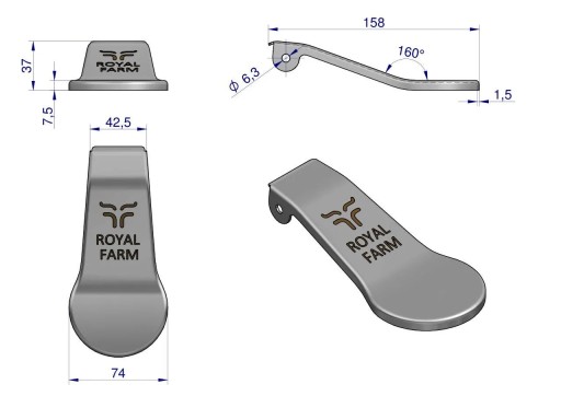 Nerezový jazýček napájačky RF-20909015 RF-2