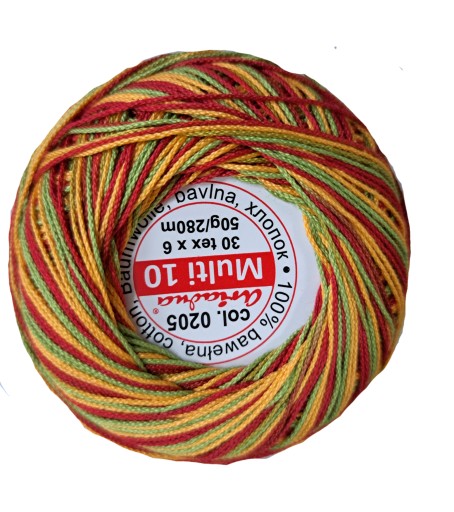 Cordonek MULTI 10 Ariadna 50g 30*6 farieb 205