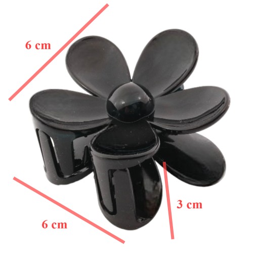 Spona do vlasov Black flower Spona