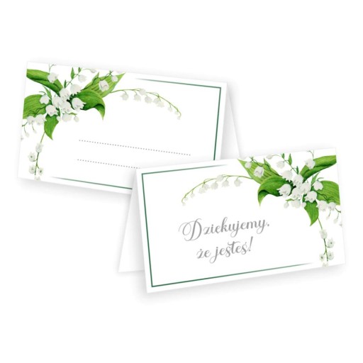 VINTAGES vizitky LILY OF THE VALLEY prijímanie KRST svadba Ďakujem x10