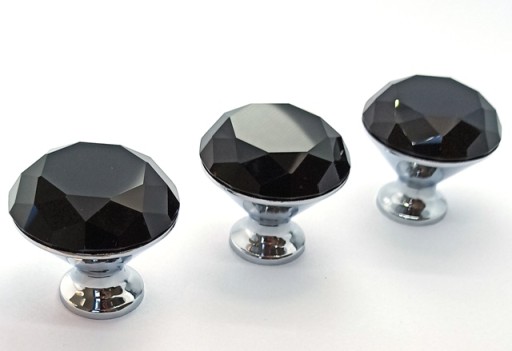KĽÚČKA NA NÁBYTKU KĽÚČKA CRYSTAL BLACK FI40 KRÁSNY DIAMANT