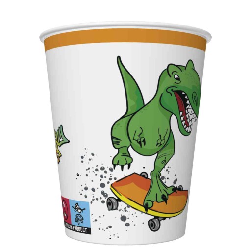 Crazy DINOSAUR papierové poháre 250 ml 8 ks.