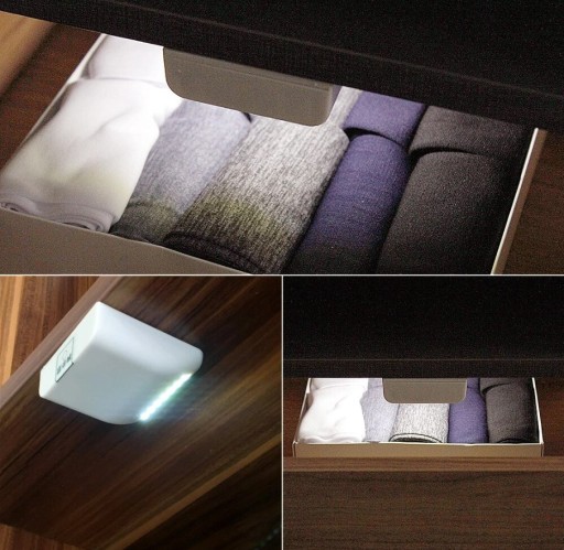LED svietidlo do skrine, šatníková zásuvka, SENSOR, biela
