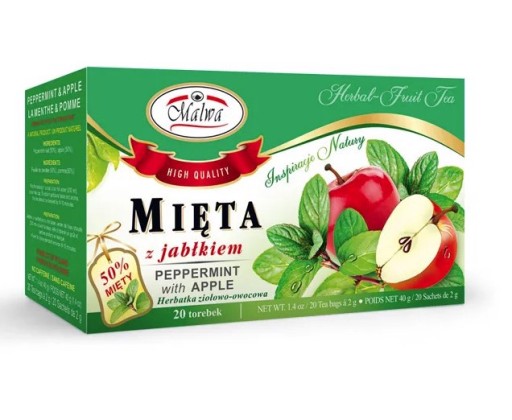 Malwa Mätový čaj s jablkom 40 g (20 x 2 g)