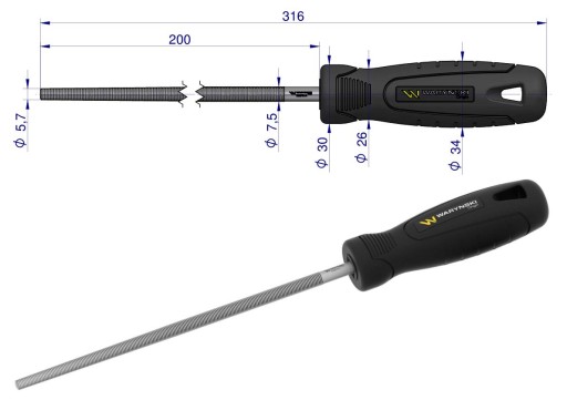 RM Okrúhly pilník 200 mm Waryński