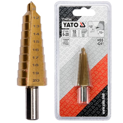 YATO HSS KUŽEĽOVÝ STUPŇOVÝ VRTÁK 6 - 20 mm