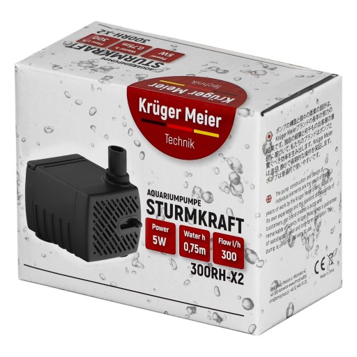 KRUGER MEIER VODNÉ ČERPADLO 300L/H MINIATURA VEĽKOSŤ PLNE PONORNÉ