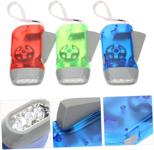 DYNAMO LED 3xLED VRECKÁ TURISTICKÁ KINETICKÁ LAMPA