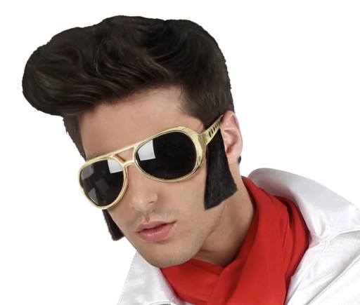 OKULIARE SO ŠIROKÝMI fúzami PRE PARTY OUTFIT ELVISA KRÁLA