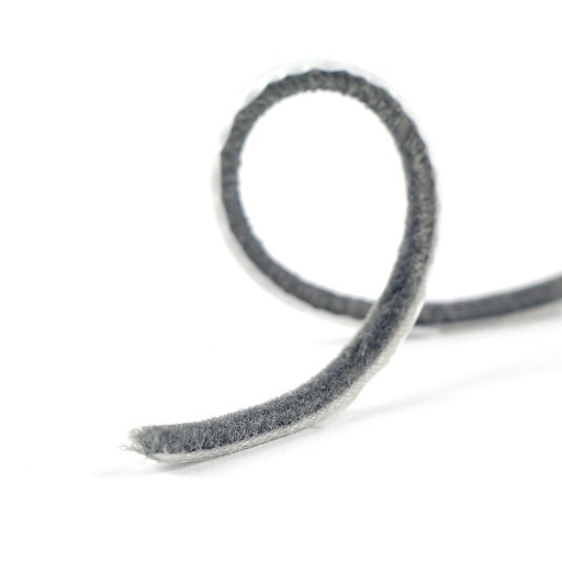 Štetec, tesnenie nárazníka, na šatník, lepený 4,8x4 mm - sivý, 10 metrov