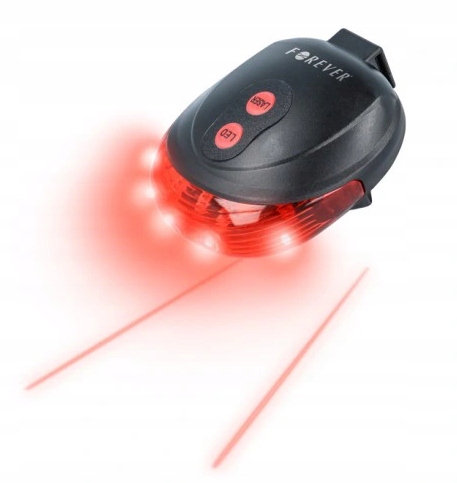 ZADNÁ BICYKLOSVETLO 5 LED - 7 REŽIMOV + LASER