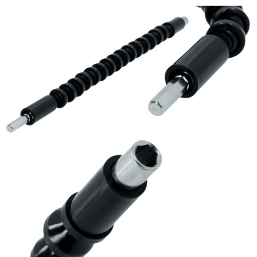 FLEXIBILNÉ NADSTAVENIE PRE VŔTAČKY, SKRUTKOVACIE HROTY, FLEXIBILNÉ, ČIERNA 1/4 300 mm