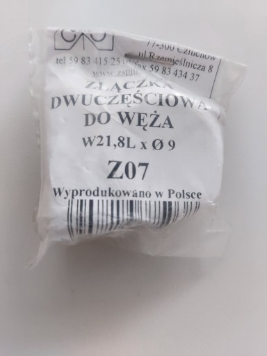 Dvojdielny VALCOVÝ KONEKTOR pre hadicu W 21,8L x 9 mm