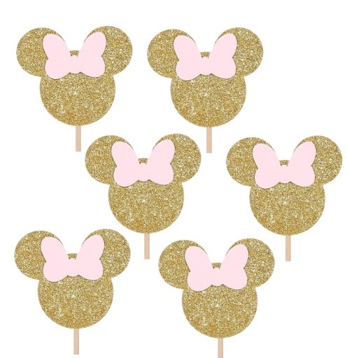 PIKERS na cupcakes a muffiny, ružová MINNIE MOUSE