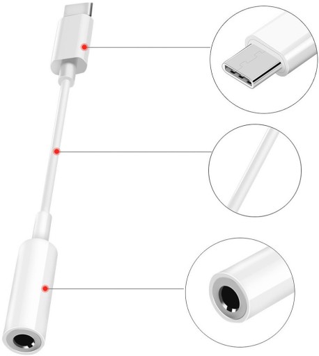 ADAPTÉR ADAPTÉROVÝ KÁBEL USB-C KÁBEL DO MINI JACK ZÁSUVKA NA SLÚCHADLÁ