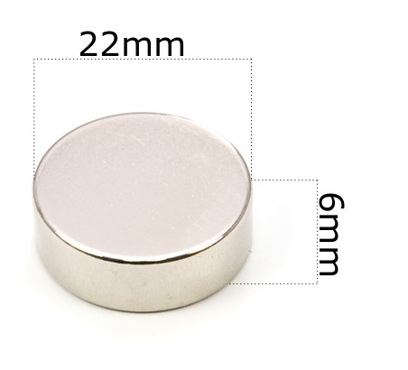 SILNÝ VALEC NEODYMOVÝ MAGNET 22x6 / NEODYMOVÉ MAGNETY /
