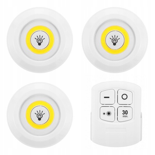 3x COB LAMPA BEZDRÔTOVÁ BATÉRIOVÁ LAMPA NA DIAĽKOVÉ OVLÁDANIE