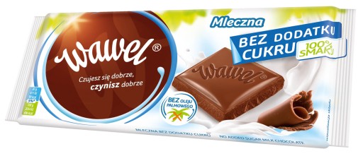 WAWEL MLIEČNA ČOKOLÁDA BEZ PRIDANÉHO CUKRU 90G