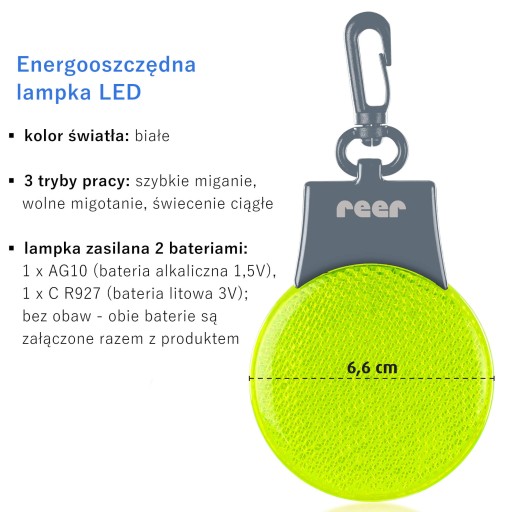 Reflexná LED lampa na kľúče Light&Go REER