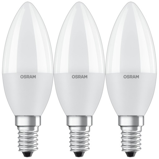 LED SVIEČKOVÁ žiarovka E14 5,5W 40W 2700K OSRAM 3-BAL.