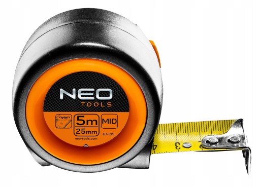 Oceľový meter 5mx25mm zliatinový magnet 67-215 NEO TOOLS