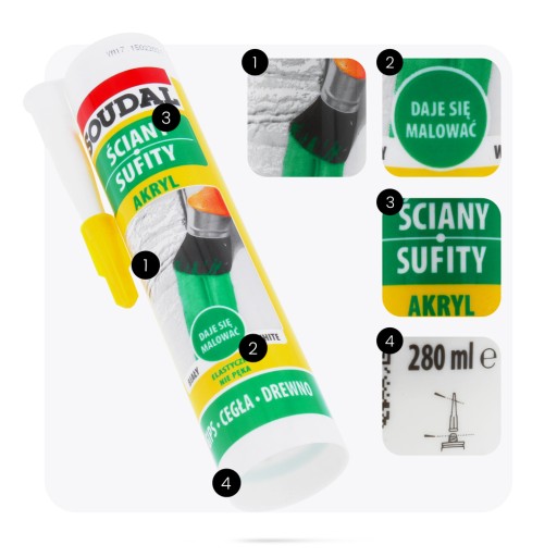 Akrylátový tmel ACRYLIC biely 280 ml Stavebný univerzálny tmel