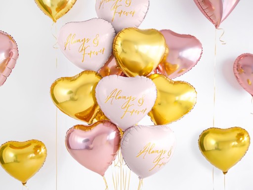 HEART fóliový balón ružové zlato ružové zlato 45 cm na HEL na Valentína