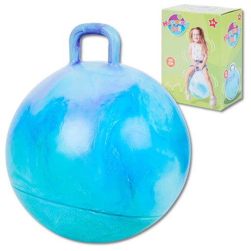 Gumená skákacia lopta Ø 45 cm, modrá, skákacia, nafukovacia pre deti