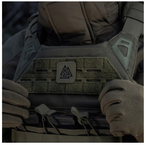 VELCRO NÁŠIVA LASEROVÝ REZANÝ SYMBOL VALKNUT M-TAC ČIERNO-ZELENÁ