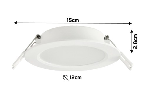 LED stropné svietidlo, zápustné, zápustné, 6W, 660lm, 4000K, biele