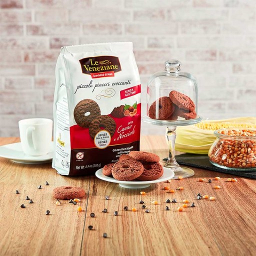 TALIANSKO Bezlepkové sušienky s orechmi a kakaom 250 g Le Veneziane