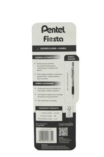 Pohodlná mechanická ceruzka HB + guma na pentel