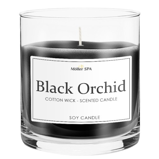 Möller SPA - ČIERNA ORCHIDEA SÓJOVÁ PRÍRODNÁ SVIEČKA SVIEČKA PARFUMOVÁ VÔŇA