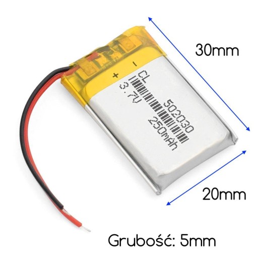 Batéria Li-Po Li-Poly 250mAh 3,7V batéria