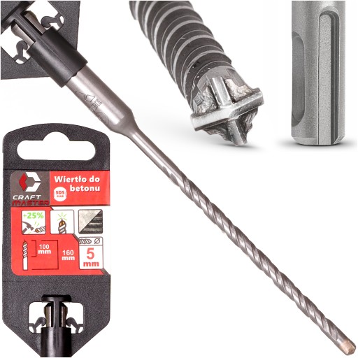 NÁSTENNÁ VRTAČKA 5 x160 mm SDS-PLUS Krížová vŕtačka do BETÓNU pre Sds vŕtačku