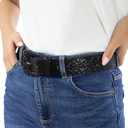 Klasický dámsky nohavicový opasok, pracka GLITTER