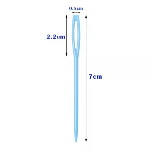 IHLY PLASTOVÉ S VEĽKÝM OČOM NA VYŠÍVANIE 7cm 20ks
